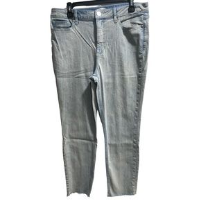 Lauren Conrad "Feel Good Jeans" High-Rise‎ Skinny Ankle raw hem size 16